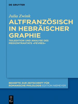 cover image of Altfranzösisch in hebräischer Graphie